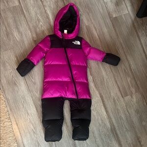 The North Face Pink and Black Snowsuit